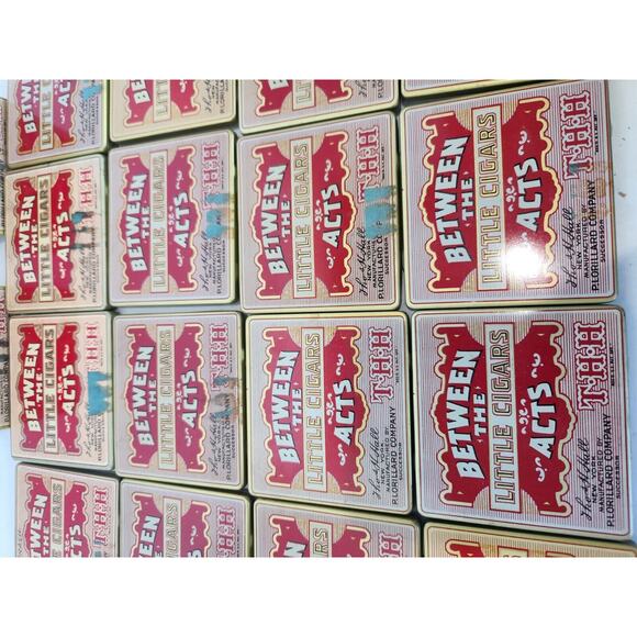 EMPTY Lot Of 18 Between the Acts Little Tobacco Hinged Pocket Tin P. Lorillard - Picture 3 of 12